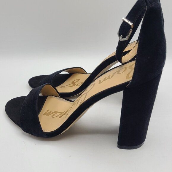 Sam Edelman Women's Yaro Ankle Strap Heel Black Leather US 10 W - Picture 3 of 10